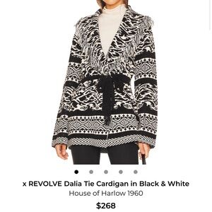House of Harlow 1960 x REVOLVE Dalia Tie Cardigan in Black & White
